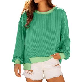 FAIMILORY Womens Oversized Reverse Seam crewneck long sleeve color block Pullover Tops casual loose sweatshirt Y2K Clothes in Saudi Arabia