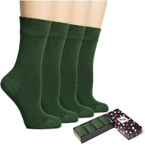 Hugh Ugoli Women's Rayon Thin Crew Socks for Dress Business & Trouser, Seamless Toe, 4 Pairs in Gift Box in Saudi Arabia