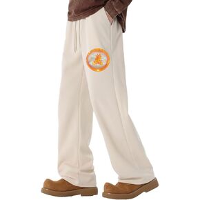 SHAGGA Mens Sweatpants Thick Fleece Lined Warmth Open Straight Leg Jogger Active Pants with Pockets for Running Gym in Saudi Arabia