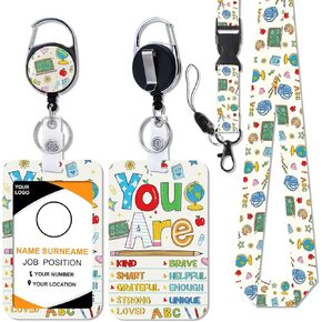 Autism Awareness Lanyards for ID Badges, It's Ok to Be Different Autism Lanyard with ID Holder, Retractable Breakaway Keys Carabiner Clip Gifts for Women School Teachers in Saudi Arabia