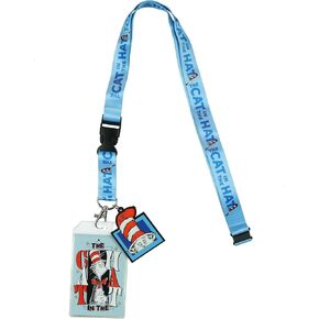 Dr. Seuss Cat in The Hat Breakaway Lanyard ID Badge Holder 2" Rubber Character Charm for Keys Keychain in Saudi Arabia