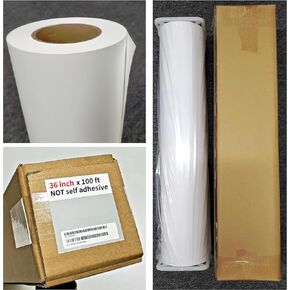 RCdepot1-1 × 36 بوصة × 100 قدم لفة لافتة من مادة البولي بروبيلين غير اللامعة (ليست ذاتية اللصق) فيلم بولي فينيل مقاوم للماء 2 بوصة، علامات ملصق مطبوعة بنفث الحبر على شكل واسع PVC in Kuwait
