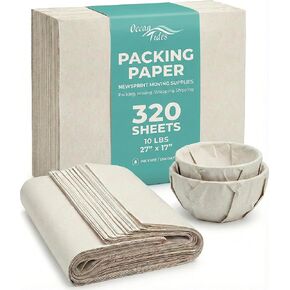 320 Sheets Packing Paper for Moving - Newspaper Paper for Wrapping, Packaging, Shipping, & Protecting Fragile Items like Glasses & Dishes - Must-Have Newsprint Moving Supplies & Box Filler (27" x 17") in Kuwait