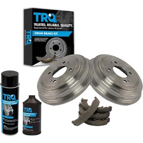 TRQ Rear Brake Shoe & Drum with Brake Fluid & Cleaner Kit Set Compatible with 2006-2011 Hyundai Accent / 2006-2011 Kia Rio / 2006-2011 Kia Rio5 in Saudi Arabia