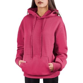 بلوفر بغطاء للرأس كبير الحجم للنساء من مزيج القطن والصوف الناعم، سويت شيرت مريح للاستخدام اليومي in Kuwait