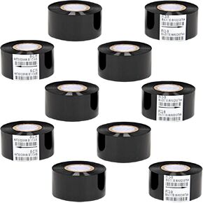 10 لفات من شريط النقل الحراري من الراتنج الأسود، 30 مم × 100 م - شريط ترميز تاريخ الختم الساخن وشريط ترميز الدفعة لآلات ترميز التغليف in Kuwait