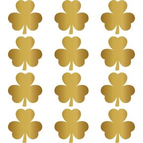 360 PCS Golden St. Patrick's Day Stickers for Envelopes, Glitter Gold Shamrock Stickers Clover Stickers for St. Patrick's Day Envelope Seal Gift Card Present Party Supplies, 1.5 in in Kuwait