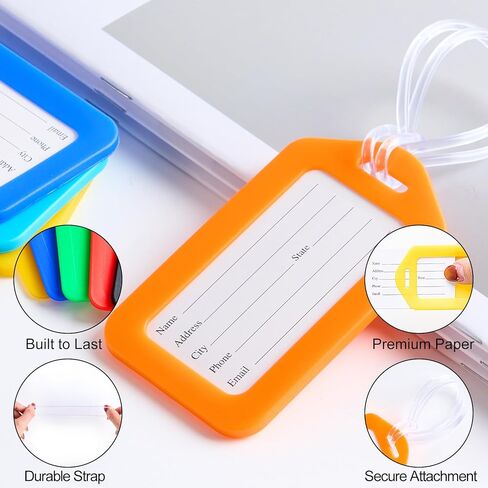 10 عبوات من بطاقات الأمتعة الساطعة من مايسكي لحقائب السفر، معرفات علامات السفر المتينة للأمتعة، علامات اسم الحقيبة للأطفال والرجال والنساء وإكسسوارات السفر التي يجب اقتناؤها، بطاقات الأمتعة السائبة in Kuwait