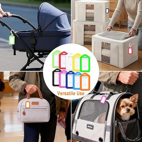 10 عبوات من بطاقات الأمتعة الساطعة من مايسكي لحقائب السفر، معرفات علامات السفر المتينة للأمتعة، علامات اسم الحقيبة للأطفال والرجال والنساء وإكسسوارات السفر التي يجب اقتناؤها، بطاقات الأمتعة السائبة in Kuwait