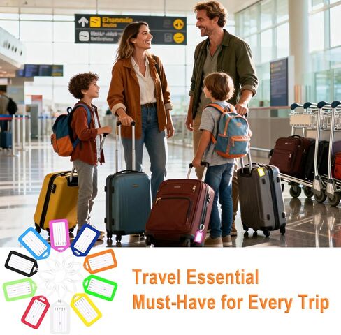 10 عبوات من بطاقات الأمتعة الساطعة من مايسكي لحقائب السفر، معرفات علامات السفر المتينة للأمتعة، علامات اسم الحقيبة للأطفال والرجال والنساء وإكسسوارات السفر التي يجب اقتناؤها، بطاقات الأمتعة السائبة in Kuwait