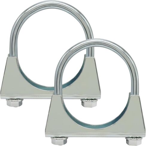 Murtenze 2 Pack 2 "U-Bolt Muffler العادم المشابك، الفولاذ المقاوم للصدأ كاتم الصوت العادم كليب للسيارات والمركبات in Kuwait