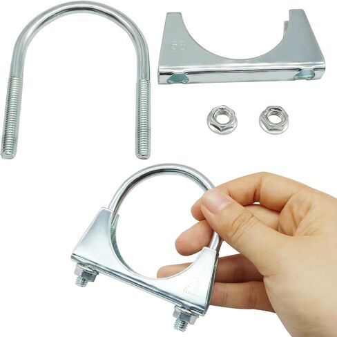 Murtenze 2 Pack 2 "U-Bolt Muffler العادم المشابك، الفولاذ المقاوم للصدأ كاتم الصوت العادم كليب للسيارات والمركبات in Kuwait