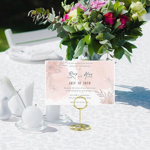 36 PCS Gold Table Number Holders 3 Sizes Round Metal Place Card Holders for Wedding Party Office Memo Photo Display in Kuwait