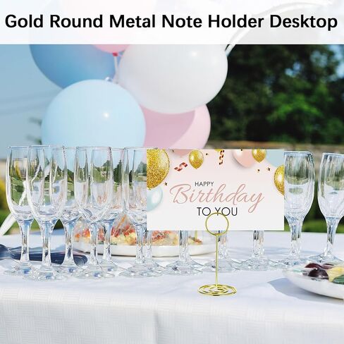 36 PCS Gold Table Number Holders 3 Sizes Round Metal Place Card Holders for Wedding Party Office Memo Photo Display in Kuwait