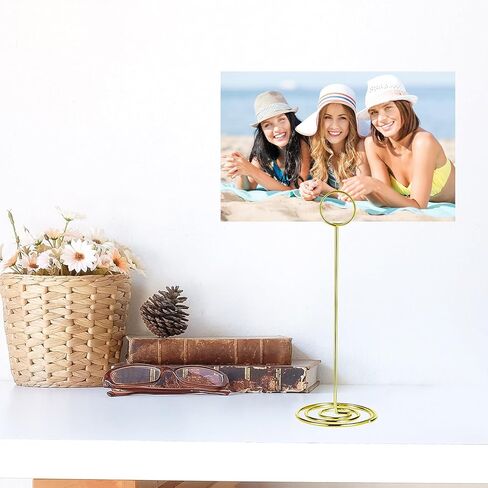 36 PCS Gold Table Number Holders 3 Sizes Round Metal Place Card Holders for Wedding Party Office Memo Photo Display in Kuwait