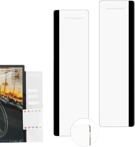 2 Pack Computer Monitor Memo Board, Acrylic Sticky Note Holder, Desktop Message Board Office Desk Accessories in Saudi Arabia