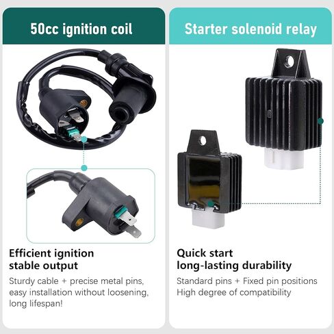 AC CDI Ignition Coil Relay Voltage Regulator Spark Plug Compatible with Tomberlin Crossfire 150R Spiderbox 150cc Go Karts Parts GY6 150cc Engine Scooter Moped Hammerhead GTS American Sportworks 150 in Kuwait