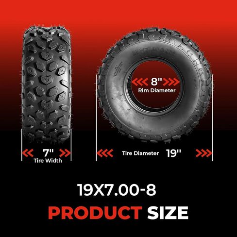 19x7-8 ATV/UTV Tires,19x7x8 All-Terrain Tires,4-Ply Rated,Tubeless,Set of 2 in Saudi Arabia