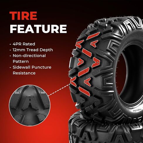 ATV/UTV Tires 23x7-10,All-Terrain Mud Tires 23x7x10,4-Ply,Non-Directional Tread,Tubeless,Set of 2 in Saudi Arabia