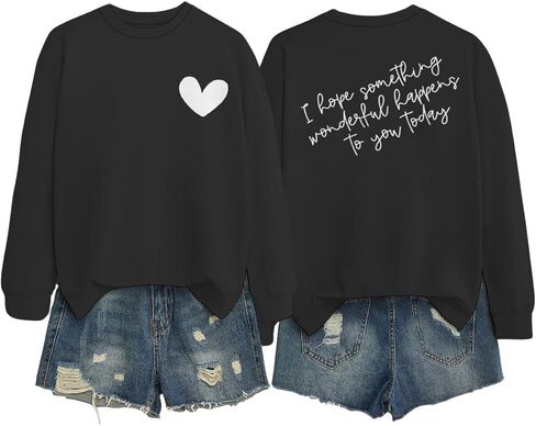 I Hope Something Wonderful Happens To You Today Oversized Sweatshirts for Women Inspirational Quote Sweatshirt in Saudi Arabia