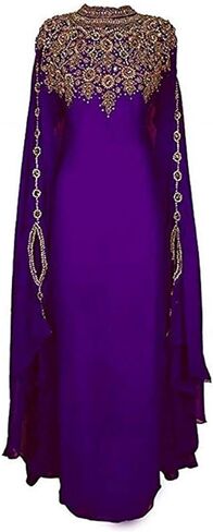 Royal Blue Silk Kaftan Dress for Women Formal – Arabic Moroccan Dubai Wedding Gown, Muslim Evening Wear in Saudi Arabia