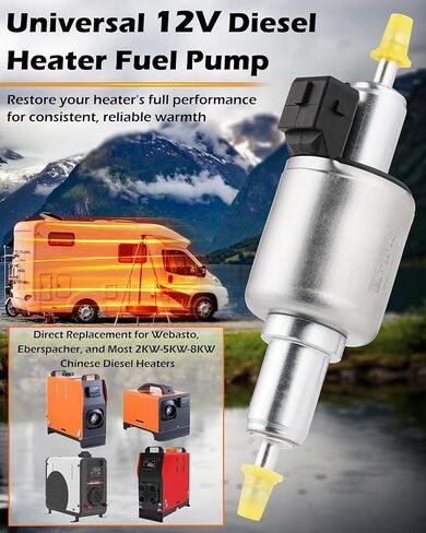 Diesel Heater Fuel Pump w/Double Filter 12V, 2KW 5KW 8KW Chinese Diesel Parking Heater Pump Replacement, Quiet Air Diesel Heater Part for Webasto Eberspacher, 22ML Pulse in Saudi Arabia