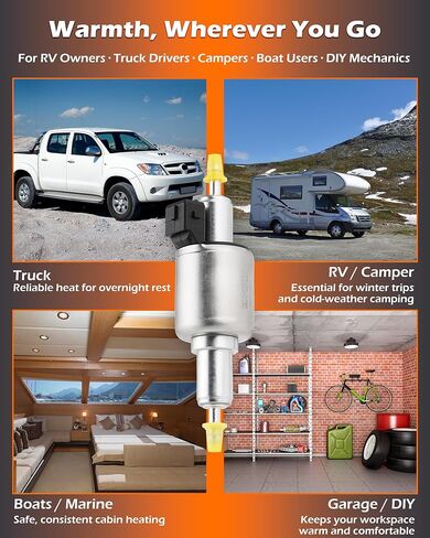 Diesel Heater Fuel Pump w/Double Filter 12V, 2KW 5KW 8KW Chinese Diesel Parking Heater Pump Replacement, Quiet Air Diesel Heater Part for Webasto Eberspacher, 22ML Pulse in Saudi Arabia