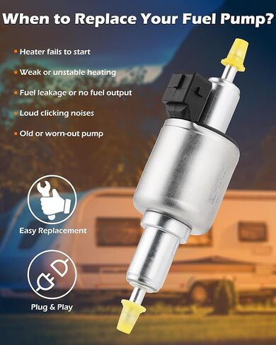 Diesel Heater Fuel Pump w/Double Filter 12V, 2KW 5KW 8KW Chinese Diesel Parking Heater Pump Replacement, Quiet Air Diesel Heater Part for Webasto Eberspacher, 22ML Pulse in Saudi Arabia