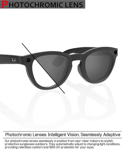 Vonxyz Lenses Replacement for Ray-Ban Meta Skyler RW4010 (52mm) Smart Glasses Anti Scratch - For Women, Easy Install - HD Clear Engraved&Clear Black Photochromic Engraved in Saudi Arabia
