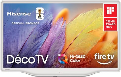 تلفزيون Hisense 32 بوصة S5 DécoTV Series QLED FHD Smart Fire (32S5QF، موديل 2025) - متعدد الاستخدامات، لون Hi-QLED، تصميم مستوحى من الفن، حامل مركزي سائل، DTS Virtual: X، بث تلفزيوني مباشر بدون كابل in Kuwait