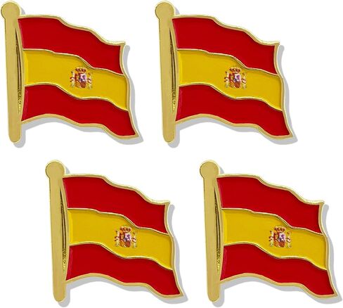 stidsds إسبانيا العلم دبوس - أعلام إسبانيا دبابيس طية صدر السترة العلم الإسباني المينا طية صدر السترة دبوس الرجال النساء البدلة والتلويح شارة معدنية وطنية تذكارية قبعة حقائب الظهر الديكور (4 حزمة) in Saudi Arabia