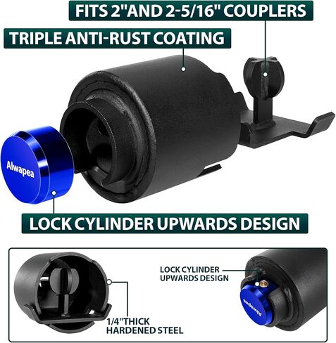 Heavy Duty 2516 Trailer Lock, Trailer Coupler Lock Fits for 2-5/16" Couplers, Anti-Theft Trailer Tongue Lock with Brass Core, Trailer Hitch Lock for RVs Trailers Trucks and Boats in Saudi Arabia