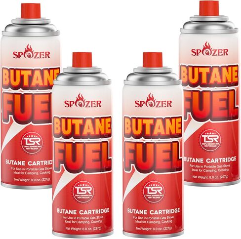 علبة وقود البيوتان، علبة بيوتان 8 أونصة، 227 جرام غاز البيوتان لمواقد التخييم ورؤوس الشعلة، نظام إطلاق أمان TSR مقاوم للانفجار، 12 قطعة in Kuwait