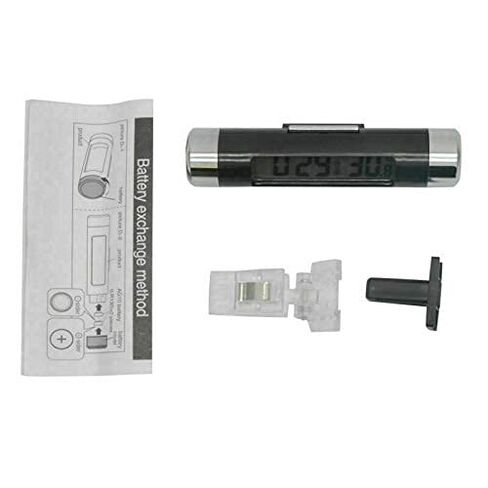 Car Thermometer Clock 2 in 1 Clock Small and Portable LCD Monitor Automotive BacklightClip-on Digital in Saudi Arabia
