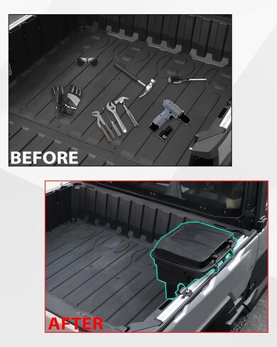 SAUTVS 22L Rear Cargo Box for Polaris Ranger XD 1500/CREW 2024+, Removable Rear Bed Storage Box Waterproof Bed Storage Bin for Polaris Ranger CREW/1500 XD Premium/Northstar 2024 2025 Accessories in Saudi Arabia