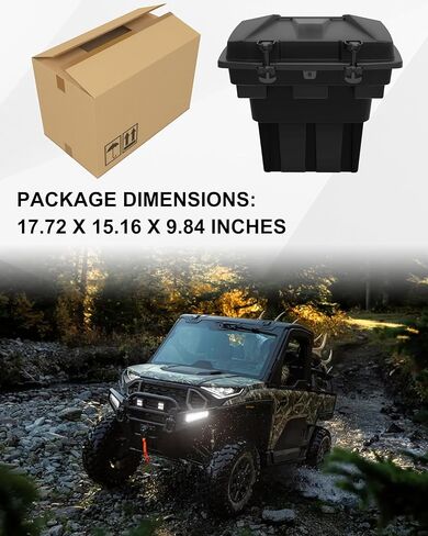 SAUTVS 22L Rear Cargo Box for Polaris Ranger XD 1500/CREW 2024+, Removable Rear Bed Storage Box Waterproof Bed Storage Bin for Polaris Ranger CREW/1500 XD Premium/Northstar 2024 2025 Accessories in Saudi Arabia