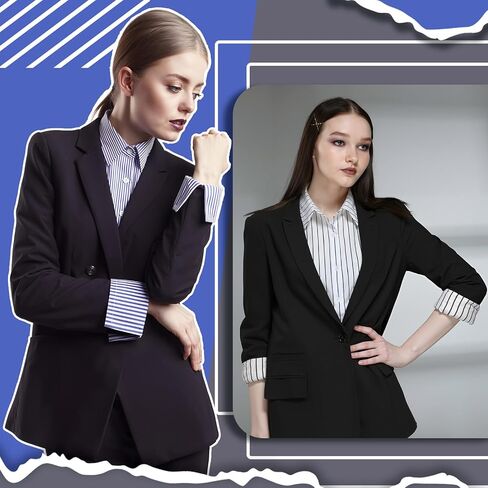 4 Pcs False Collar Shirt Detachable Fake Dicky Collar Wrist Cuffs Blue White Striped Fake Sleeve Cuffs Half Shirt Blouse Dickey for Women in Saudi Arabia