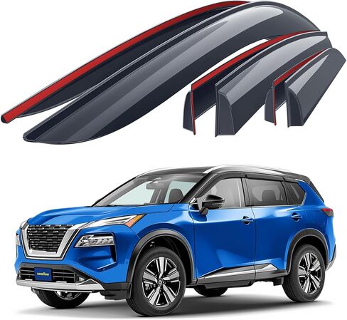 عاكسات النوافذ المقاومة للكسر من Goodyear لسيارة Jeep Gladiator 2020-2026، واقيات المطر الشريطية، واقيات النوافذ، واقي عاكس التهوية، ملحقات السيارة، 4 قطع. -GY008524 in Kuwait