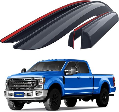 عاكسات النوافذ المقاومة للكسر من Goodyear لسيارة Jeep Gladiator 2020-2026، واقيات المطر الشريطية، واقيات النوافذ، واقي عاكس التهوية، ملحقات السيارة، 4 قطع. -GY008524 in Kuwait