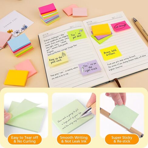 (60 Pack) Sticky Notes 1.5x2 Inches, 12 Bright Colors Self-Stick Note Pads Premium Mini Sticky Notes, Bulk Sticky Notes Pads for School, Office, Home in Kuwait