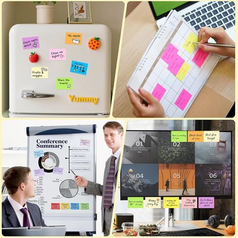 (60 Pack) Sticky Notes 1.5x2 Inches, 12 Bright Colors Self-Stick Note Pads Premium Mini Sticky Notes, Bulk Sticky Notes Pads for School, Office, Home in Kuwait