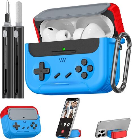 Inesore for Airpods Pro 2nd Generation Case Cover with Cleaner Kit,with Lock for Airpods Pro Case Cover,Classic Cool Funny Game Console Hard Air Pod Pro Case for Men Boy(Black) in Kuwait