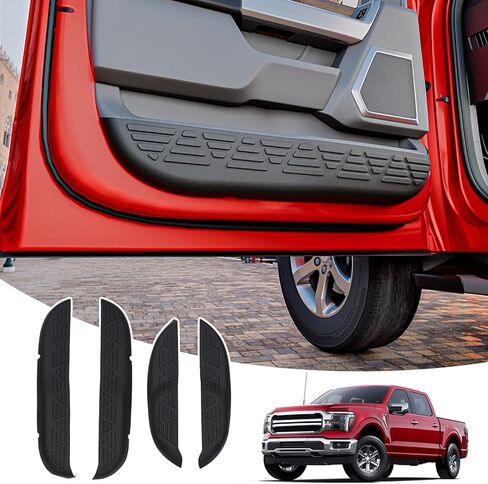 Car Door Anti Kick Pads Compatible with 2021-2025 Ford F150 SuperCrew Side Door Protective Cover Front & Rear TPE Inner Anti-Kick Panel Sticker Trim Protector 4PCS for 2024 F-150 Accessories in Kuwait