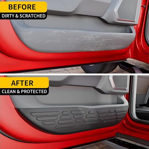 Car Door Anti Kick Pads Compatible with 2021-2025 Ford F150 SuperCrew Side Door Protective Cover Front & Rear TPE Inner Anti-Kick Panel Sticker Trim Protector 4PCS for 2024 F-150 Accessories in Kuwait