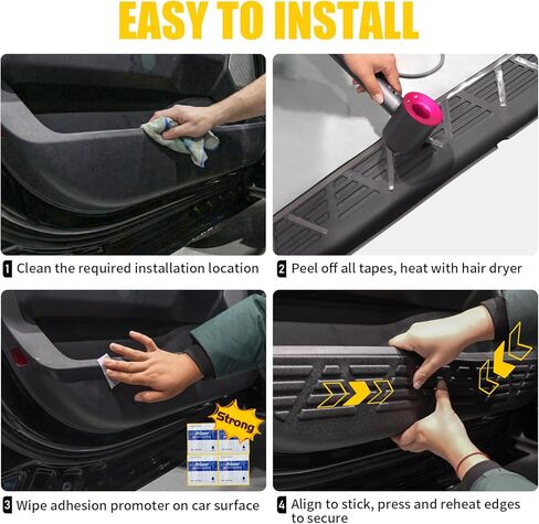 Car Door Anti Kick Pads Compatible with 2021-2025 Ford F150 SuperCrew Side Door Protective Cover Front & Rear TPE Inner Anti-Kick Panel Sticker Trim Protector 4PCS for 2024 F-150 Accessories in Kuwait