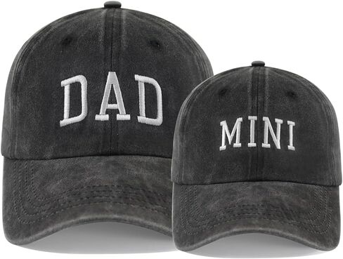 3PCS Dad Mom Mini Hats Set for Men Women Kids, Adjsutable Cotton Embroidered Family Matching Outfits Baseball Cap in Saudi Arabia