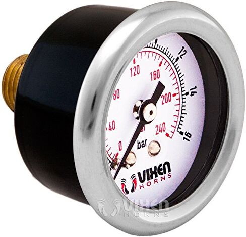 Vixen Horns 240 PSI Air Pressure Gauge 1/4" NPT for Train/Air Horn Tanks Chrome VXA7240C in Saudi Arabia
