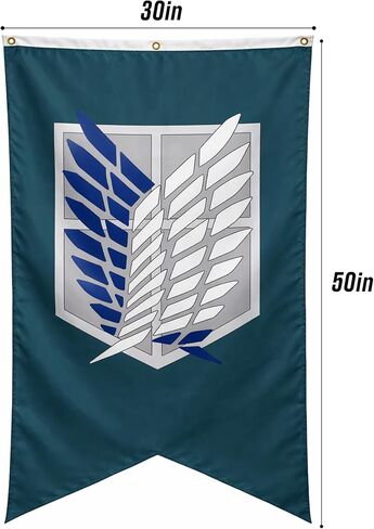 RARELEMON Attack On Titan Scout Regiment Logo نسيج معلق على الحائط مقاس 30 بوصة × 50 بوصة in Kuwait