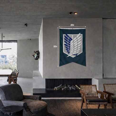 RARELEMON Attack On Titan Scout Regiment Logo نسيج معلق على الحائط مقاس 30 بوصة × 50 بوصة in Kuwait