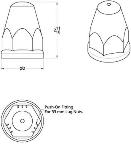 JESONN 60 قطعة من نوع الرصاصة 33 مم من الكروم ABS غطاء صامولة للعروة مجموعة قبعات على الطراز مع شفة (60) in Kuwait